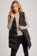 Load image into Gallery viewer, GIGI HOODED LONGLINE PUFFER VEST