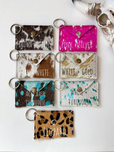 Load image into Gallery viewer, Cowhide Credit Card Holder Keychain