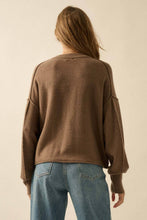 Load image into Gallery viewer, Embroidered Horses Solid Knit Exposed-Seam Sweater