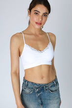 Load image into Gallery viewer, Lace Trim Shirred Bralette