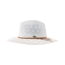 Load image into Gallery viewer, Horseshoe Lace Knit with Braided Suede Trim C.C Panama Hat K