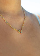 Load image into Gallery viewer, Paperclip Charm Necklace 18k gold PVD