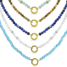 Load image into Gallery viewer, Semi Precious Natural Stone Charm Keeper Necklace