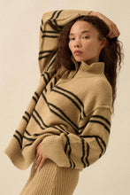 Load image into Gallery viewer, Tandy Striped Knit Quarter-Zip Sweater