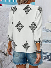 Load image into Gallery viewer, Boho Diamond Print V-Neck Top