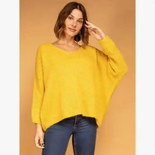 Load image into Gallery viewer, Eloise Oversized V Neck Sweater Wool Mohair Blend - Italian