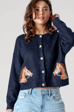 Load image into Gallery viewer, Ginger Horse Cardigan Sweater