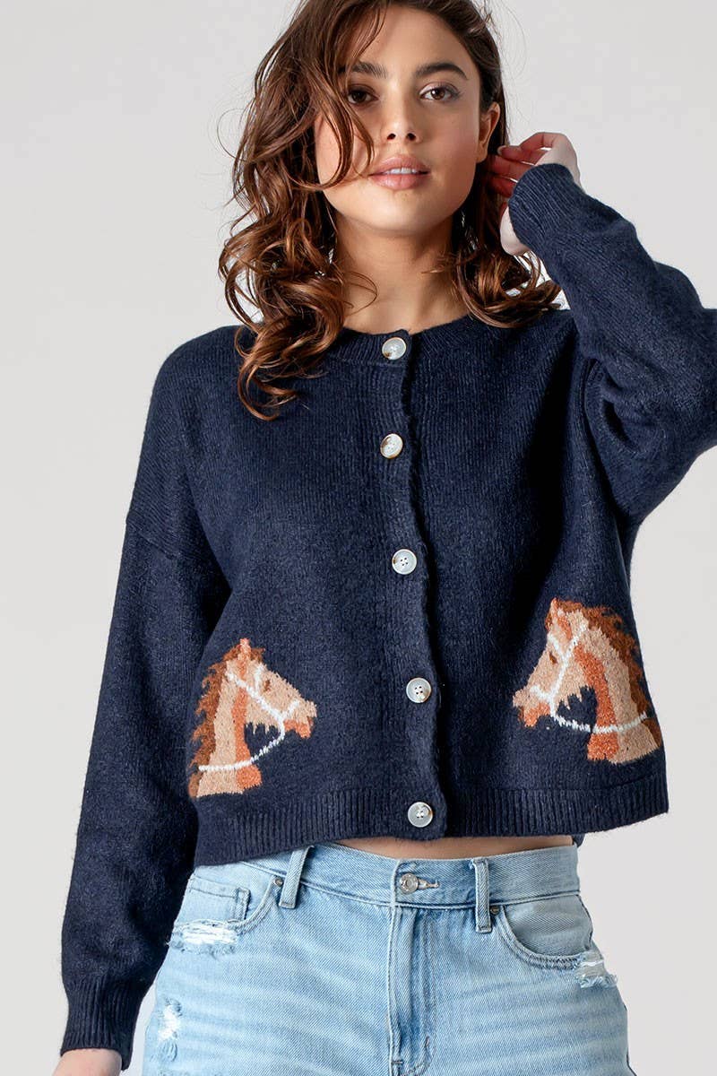 Ginger Horse Cardigan Sweater