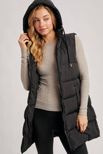 Load image into Gallery viewer, GIGI HOODED LONGLINE PUFFER VEST