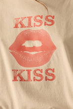 Load image into Gallery viewer, Kiss Kiss Lips Distress Vintage-Wash Graphic Tee