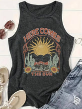 Load image into Gallery viewer, Sunrise over the mountains graphic tank top