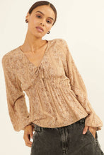 Load image into Gallery viewer, Paisley V Neck Long Sleeve Blouse