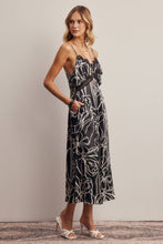 Load image into Gallery viewer, Flora Lace Trim Satin Midi Dress