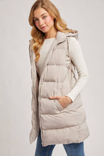 Load image into Gallery viewer, GIGI HOODED LONGLINE PUFFER VEST