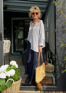 Bizou Asymmetrical Cotton Sweater - France