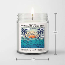 Load image into Gallery viewer, "Sunny Days Ahead" Obsidian with Orange &amp; Lime - Soy Candle