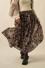 Load image into Gallery viewer, Floral Organza Pleated Circle Midi Skirt
