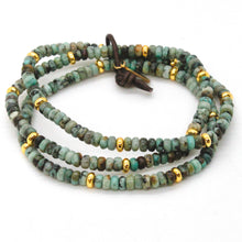 Load image into Gallery viewer, African Turquoise + Gold Bracelet Bundle