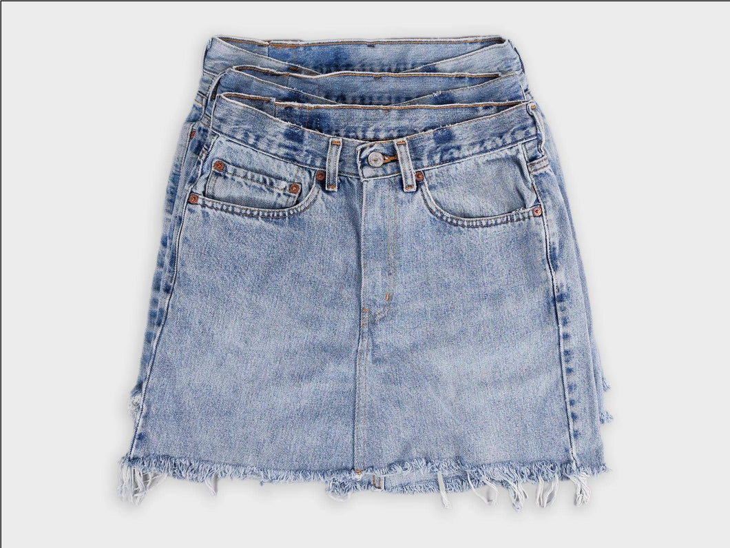 Upcycled Denim Mini-Skirt