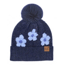 Load image into Gallery viewer, Daisy Contrast Faux Fur Pom C.C Beanie