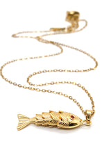 Load image into Gallery viewer, Delicate Articulated Gold Fish Necklace
