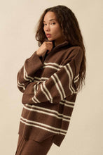 Load image into Gallery viewer, Tandy Striped Knit Quarter-Zip Sweater