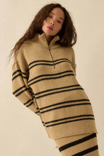 Load image into Gallery viewer, Tandy Striped Knit Quarter-Zip Sweater