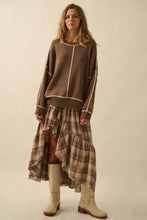 Load image into Gallery viewer, Stacy Red Exposed-Seam Oversize Sweater