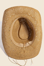 Load image into Gallery viewer, Mixed Beaded And Rope Western Fedora Straw Hat