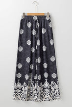 Load image into Gallery viewer, Black Boho Print Wide Leg Pants