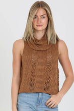 Load image into Gallery viewer, COWL NECK SLEEVELESS SWEATER TOP