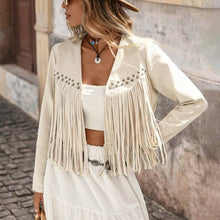 Load image into Gallery viewer, Faux Suede Fringe Western Boho Jacket