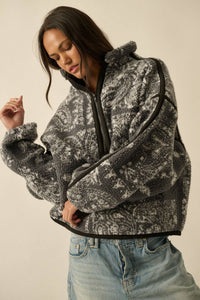 Sherpa Fleece Zip Pullover Jacket