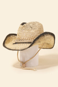 Straw Braided Rope Ribbon Cowboy Hat