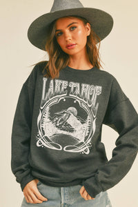 Lake Tahoe Graphic Sweatshirt: TEA ROSE / M