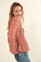Load image into Gallery viewer, Paisley V Neck Long Sleeve Blouse