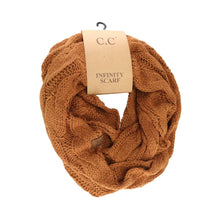 Load image into Gallery viewer, Solid Cable Knit CC Infinity Scarf