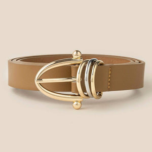 Triple Ring Faux Leather Belt