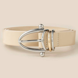 Triple Ring Faux Leather Belt