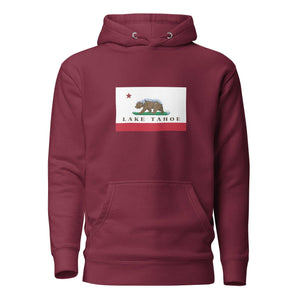 Unisex Hoodie CA Flag with Bear - Lake Tahoe