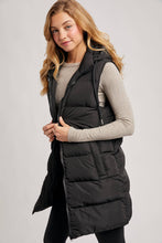 Load image into Gallery viewer, GIGI HOODED LONGLINE PUFFER VEST