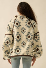 Load image into Gallery viewer, Geo-Print Sherpa Fleece Half-Zip Pullover