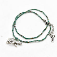 Load image into Gallery viewer, Silver Bear Mini Stone Gold Charm Necklace