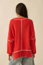 Load image into Gallery viewer, Stacy Red Exposed-Seam Oversize Sweater