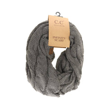 Load image into Gallery viewer, Solid Cable Knit CC Infinity Scarf
