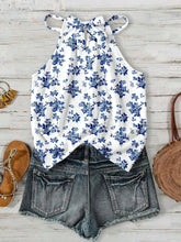 Load image into Gallery viewer, Boho Ditsy Floral Halter Neck Camisole Summer Tank Top