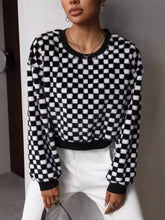 Load image into Gallery viewer, Checkered Plush Pullover Sweatshirt