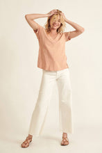 Load image into Gallery viewer, Vintage Mineral Raw-Edge V-Neck Tee