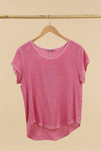 Cotton-linen blend t-shirt, round neck 3389