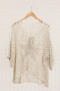 French Cotton Knit Sweater with Star